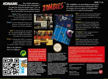 Zombies (Europe) box cover back